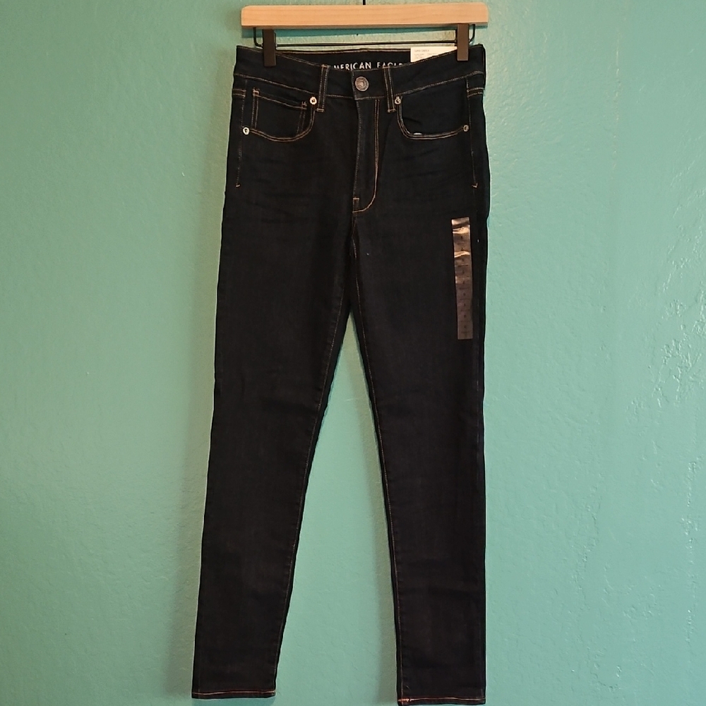 American Eagle Outfitters Super Stretch Hi-rise Skinny Jeans - Dark Wash